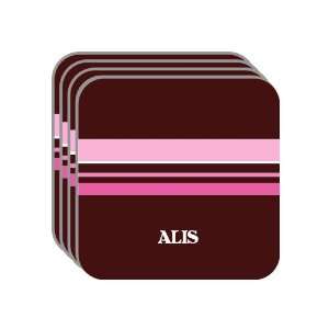 Personal Name Gift   ALIS Set of 4 Mini Mousepad Coasters (pink 
