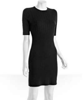 Design History black cable merino wool sweater dress  BLUEFLY up to 