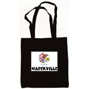 Naperville Illinois Souvenir Canvas Tote Bag Black