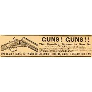1891 Ad William Read Antique Old Gun House Firearms Colt Lefever Rifle 