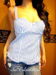 Abercrombie & Fitch Striped BUSTIER Tank Top Shirt M  