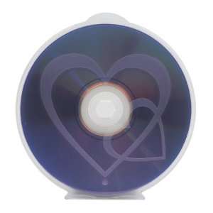 Cd/dvd Case Clam Shell (C Shell) with Happy Heart Design Clear 200 Pcs 