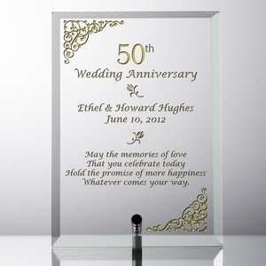  Personalized 50th Wedding Anniversary Glass Plaque Health 