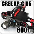600 Lumen CREE R5 LED Headlamp Headlight 3x AA Zoomable  