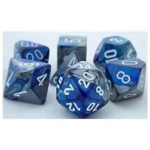  RPG Dice Set (Gemini Blue Silver) role playing game dice 