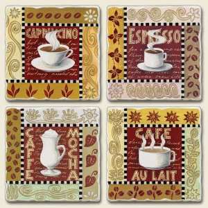  Coffee Group Tumbled Stone Coasters: Kitchen & Dining