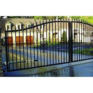  14ft Double Leaf Arch Top with Finials Decorative Driveway Gate #G2514