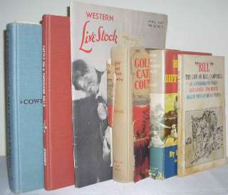 Lot of 6 Old Books on Western Cattle Ranching Cowboys & Cattlemen Gold 