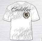 GM CADILLAC Classic Script Repeat Cotton T Shirt NWT White select 