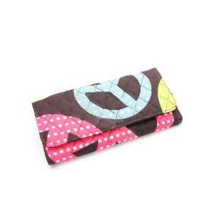  Quilted Peace Sign Wallet 