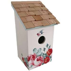   : Hand Painted Salt Box Poppies and Cream Birdhouse: Home Improvement