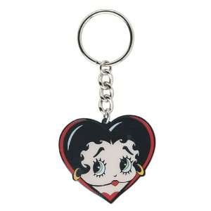 Betty Boop Face In Heart Enamel Keychain Case Pack 12