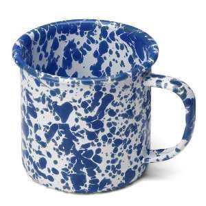 Crow Canyon Enamelware Cups and Plates, Pattern Dark Blue 