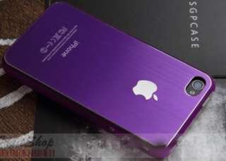 iPhone 4S 4 4G Premium Case Brushed Metal Protector APPLE Logo  