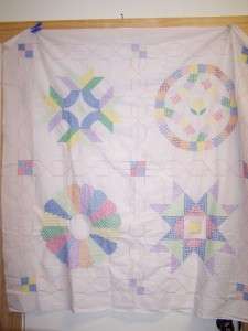 BUCILLA CROSS STITCH FINISHED AMERICAN SAMPLER LAP QUILT / WALL 