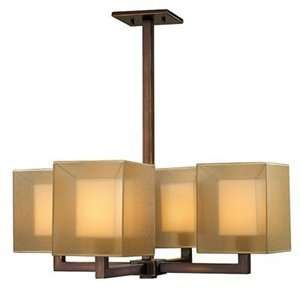 : Fine Art Lamps 331240ST Quadralli 4 Light Chandelier, Rich Bourbon 