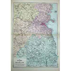 1881 Map Ireland Plan Environs Dublin Kingstown Wicklow 