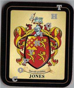 Jones Family Coat of Arms Heraldic Coasters Sets Of 2  