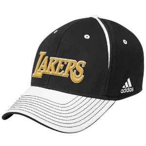   Los Angeles Lakers Black Block Letter Flex Fit Hat