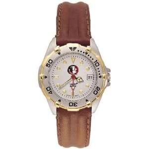   Panthers All Star Ladies Black Leather Strap Watch
