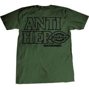  Anti Hero T Shirt: Dickies [Small] Army: Sports & Outdoors