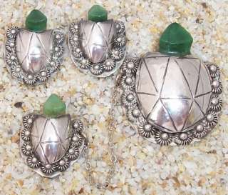 Turtle Mexican Sterling 30s Chatelaine Pin Earrings Set  
