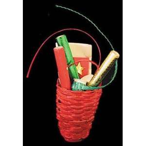  Dollhouse Miniature Gift Wraps & Ribbons in Basket 