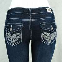 Capri shorts white stitch wash jeans dark denim  