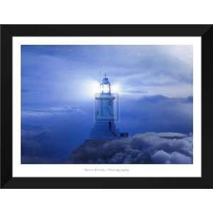   : Steve Bloom FRAMED Art 28x36 Lighthouse Jersey Uk Home & Kitchen