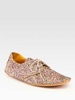 Anniel   Glitter Coated Canvas Derby Shoes