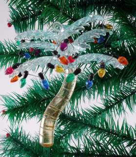 New Tropical Tiki Palm Tree Christmas Ornament Made of glass 