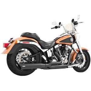   into 1 Black Exhaust for 1986 2011 Harley Davidson Softail: Automotive