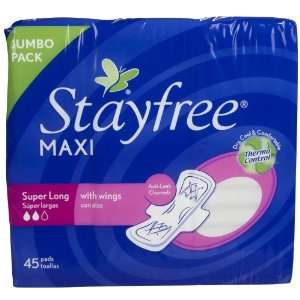   Stayfree Super Long Maxi Pads with Wings 45ct