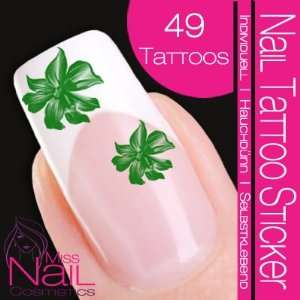  Nail Tattoo Sticker Blossom / Flower   green: Beauty