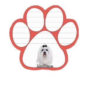  Maltese Dog Paw Magnetic Note Pads: Office Products