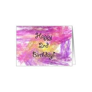  Happy 2nd Birthday Pink Fractal Art Card: Toys & Games
