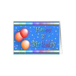    31 Years Old Balloons Happy Birthday Fun Card: Toys & Games
