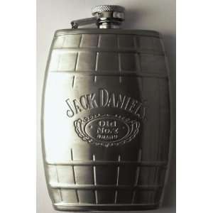  Jack Daniels Stainless Steel Barrel Flask 5 Oz Silver 