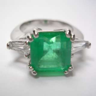 25 ct Colombian Natural Emerald & Diamond Ring 18K  