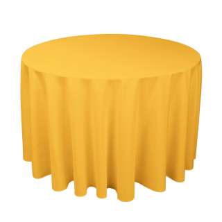 108 in. Round Polyester Tablecloth White  
