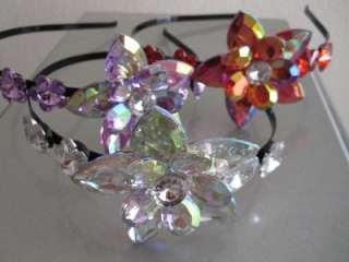 xoxo chic sparkle crystal flower rose hair headband