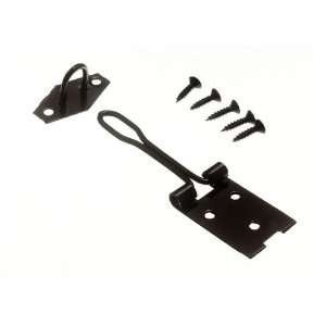  BLACK WIRE TYPE SECURITY HASP & STAPLE FOR PAD LOCKS 100MM 