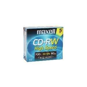  maxell 12X CD RW 5 Packs Disc Model 630025 Electronics