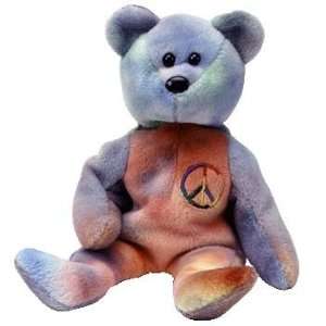  TY Beanie Baby   PEACE the Ty Dyed Bear: Toys & Games