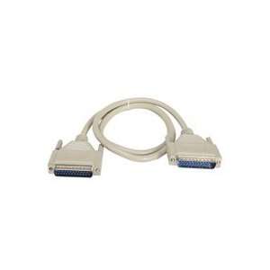 25ft White RS232 Cable with DB 25 Male to Male Connectors  
