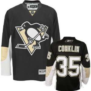 Ty Conklin Black Reebok NHL Premier Pittsburgh Penguins Jersey:  