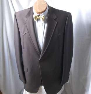 Dark Brown,Western Style,Polyester Sport Coat,40/42L  