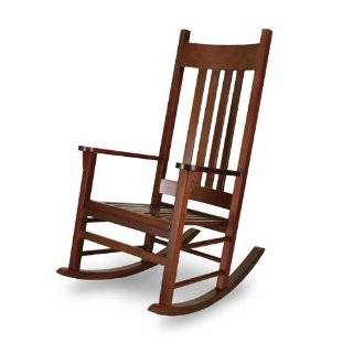 Coaster Mission Style Rocking Wood and Leather Chair Rocker:  