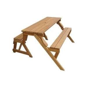  Wood Picnic Table / Garden Bench in Natural   Merry 