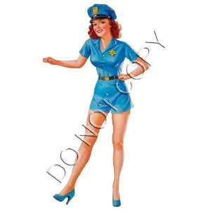  Pinup Police Cop Woman decal s255 Musical Instruments